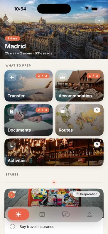 PlanToTrip — Madrid trip overview