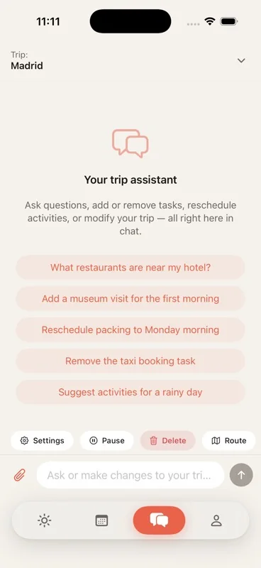 Adjust mid-trip